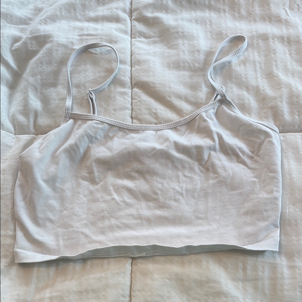 White Cropped Tank Top
